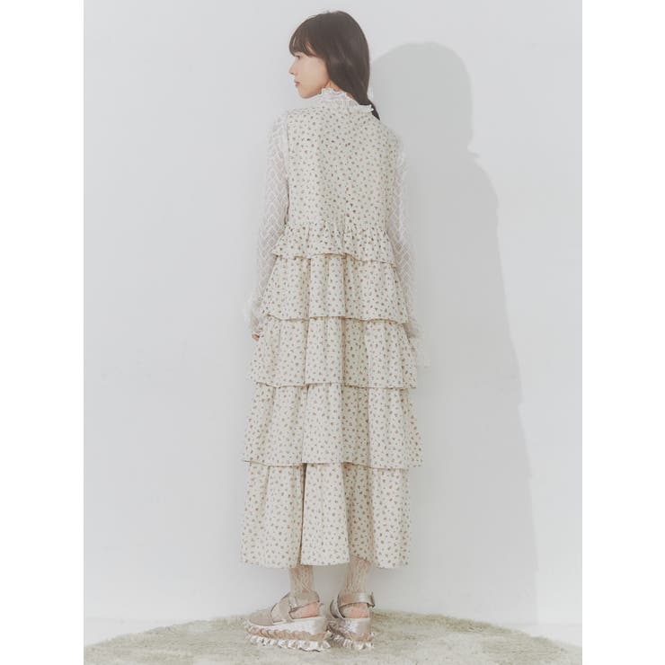 petit flowerティアードジャンスカ[品番：MKSW0052268]｜merry