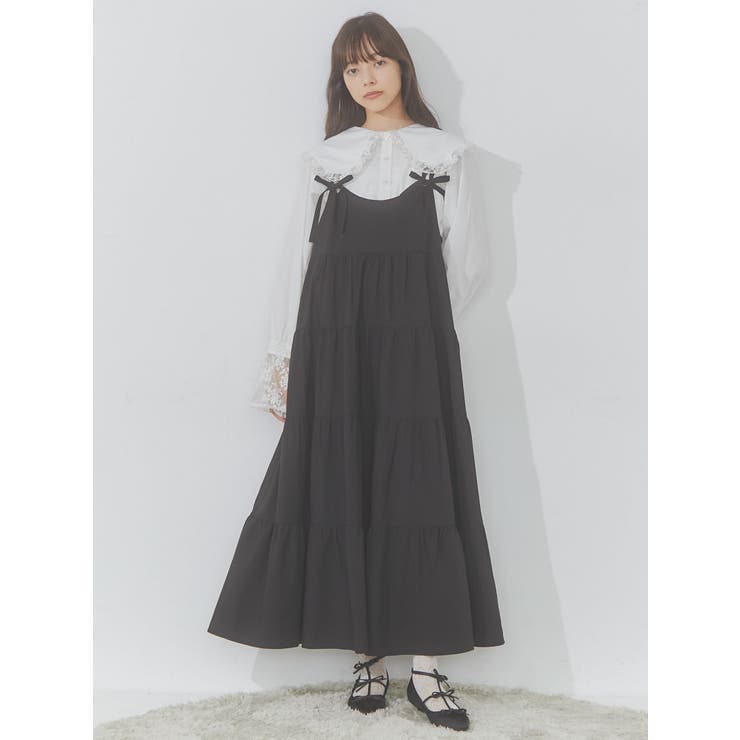 doubleリボンキャミワンピース[品番：MKSW0054075]｜merry jenny