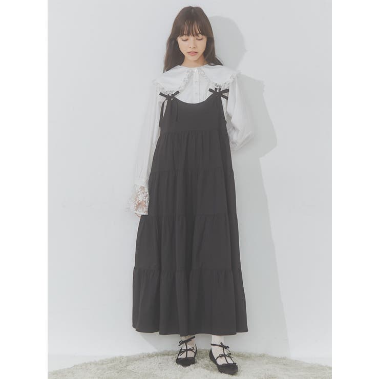 doubleリボンキャミワンピース[品番：MKSW0054075]｜merry jenny