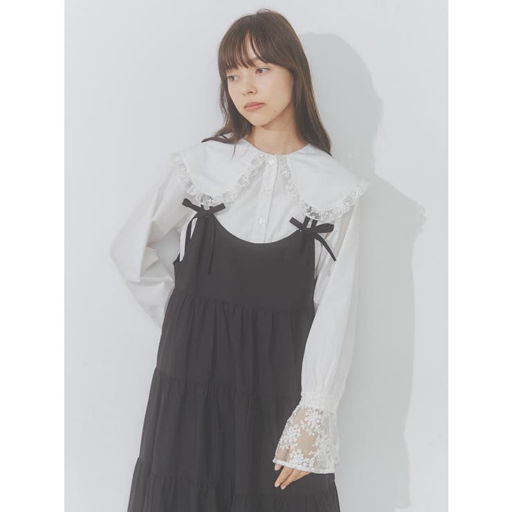 doubleリボンキャミワンピース[品番：MKSW0054075]｜merry jenny