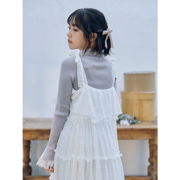 flower laceティアードワンピース[品番：MKSW0054624]｜merry jenny