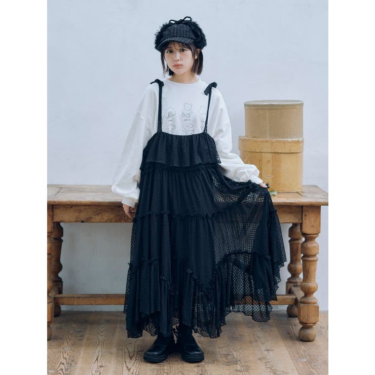 merryjenny ティアードワンピース+ レースティアードビスチェ merryjenny ティアードワンピース+ レースティアードビスチェ