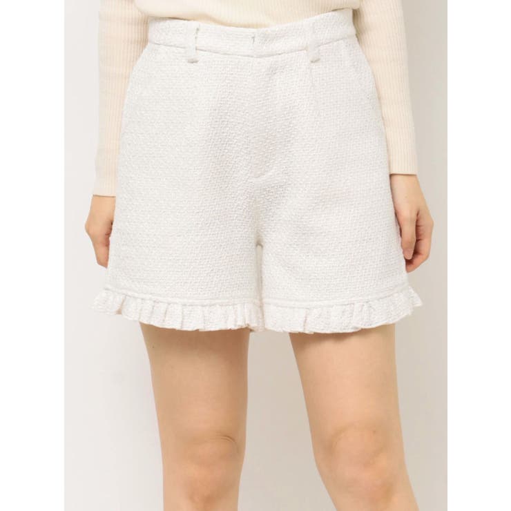 【完売品】シェリエ　sheller フリンジツイードショートパンツ