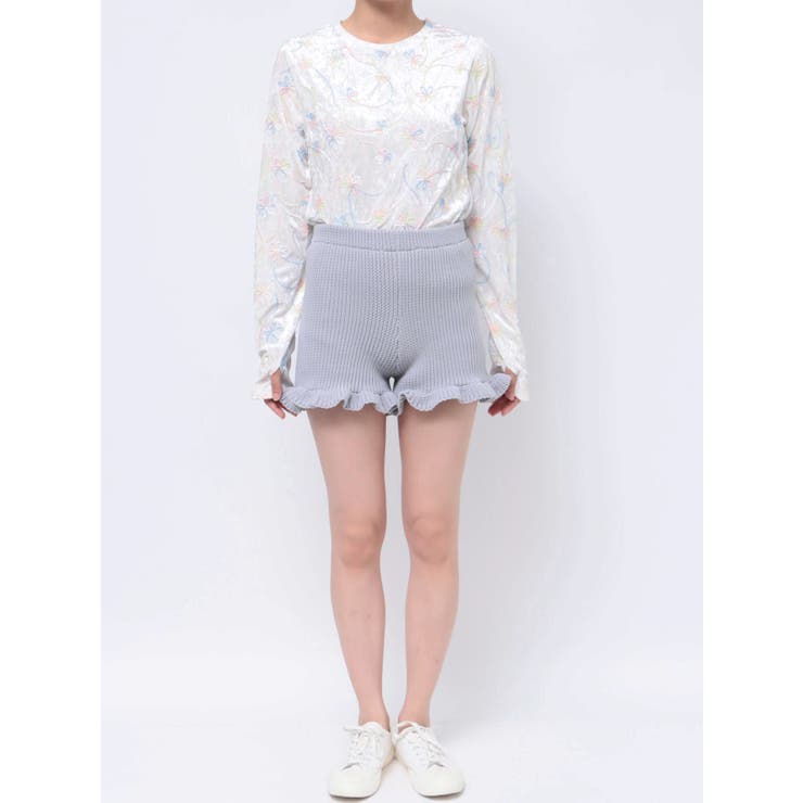 フリルニットショートパンツ【セットアップ着用可能】[品番