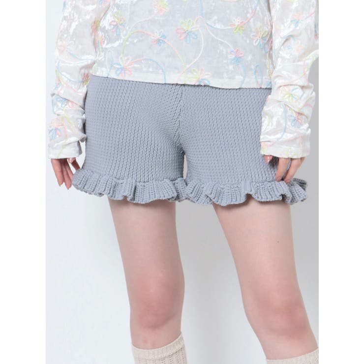 フリルニットショートパンツ【セットアップ着用可能】[品番