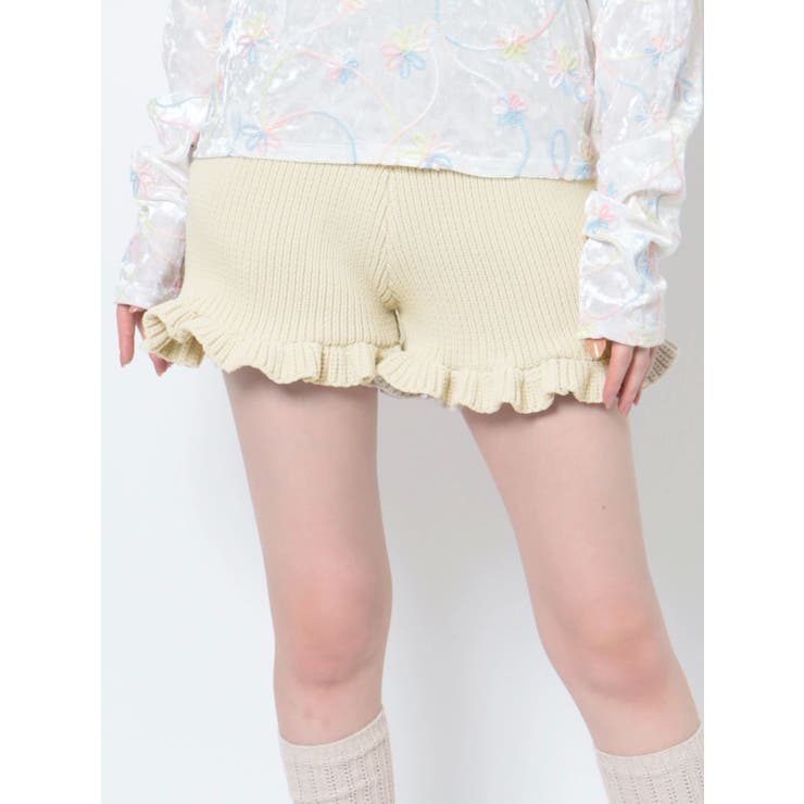 フリルニットショートパンツ【セットアップ着用可能】[品番