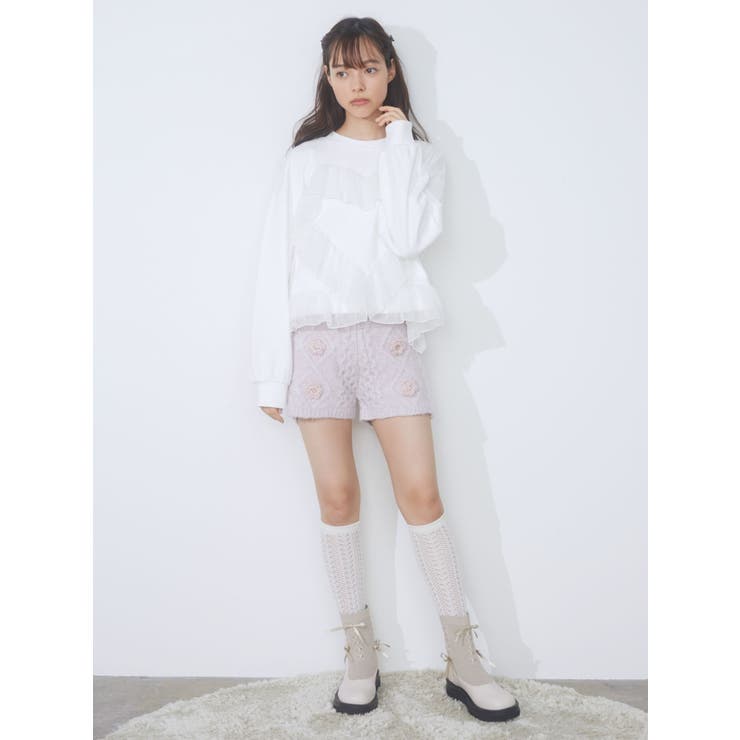 merry jenny flowerニットショートパンツ flowerニットショートパンツ[品番：MKSW0053801]｜merry jenny