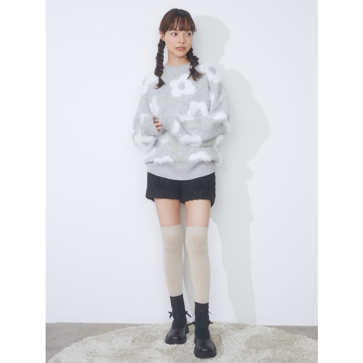 merry jenny flowerニットショートパンツ flowerニットショートパンツ[品番：MKSW0053801]｜merry jenny