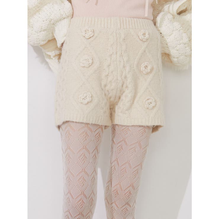 merry jenny flowerニットショートパンツ flowerニットショートパンツ[品番：MKSW0053801]｜merry jenny