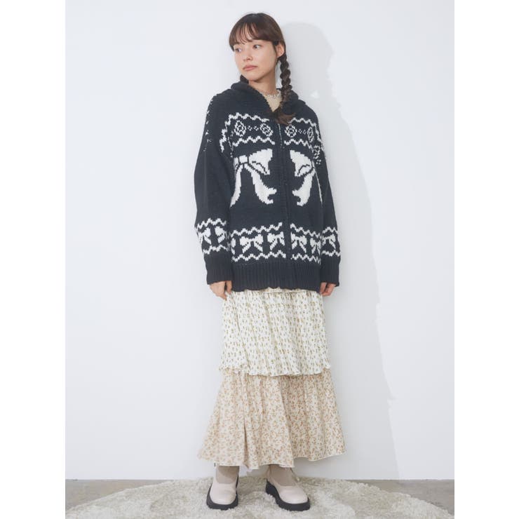 floralティアードスカート[品番：MKSW0053803]｜merry jenny