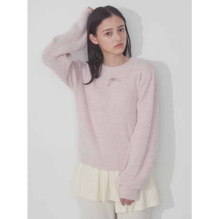 petit ribbonモヘヤライクニットtops[品番：MKSW0052277]｜merry jenny