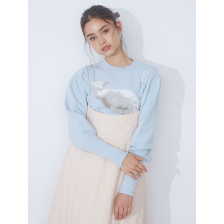 こひつじジャカードニットtops[品番：MKSW0053810]｜merry  jenny（メリージェ二ー）のレディースファッション通販｜SHOPLIST（ショップリスト）