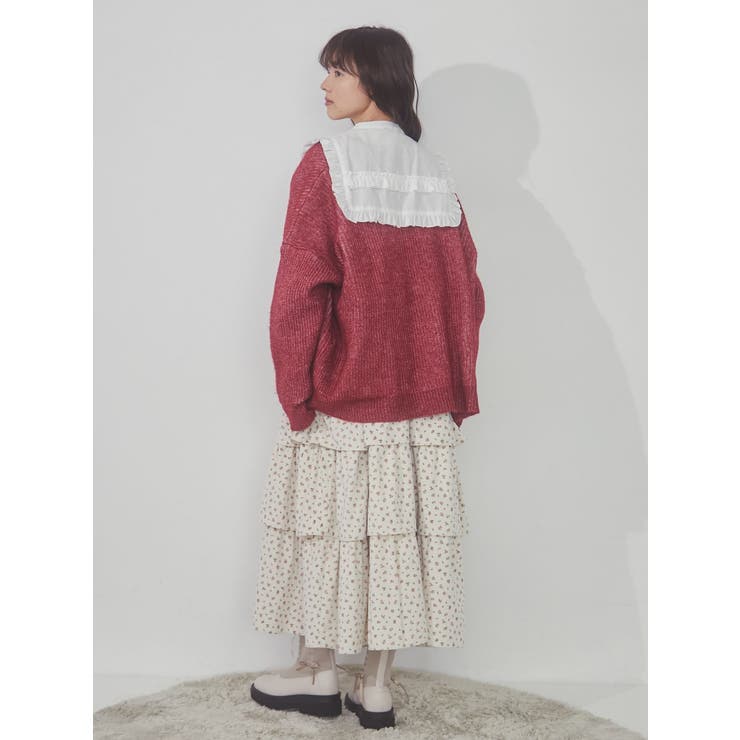 Vネックリボンカーディガン[品番：MKSW0052280]｜merry jenny