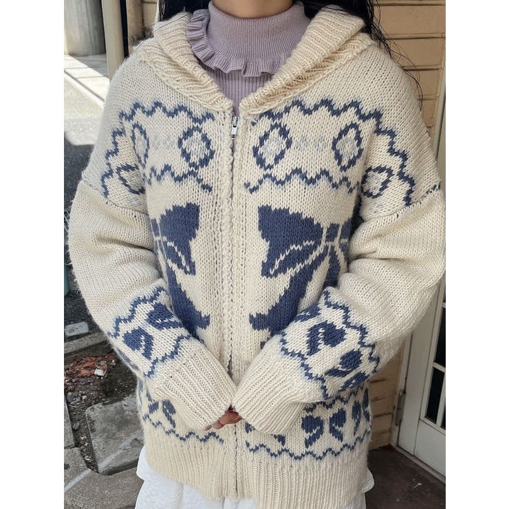 タグ付き 新品 merry jenny roseカウチンニット ブルー メリージェニー merry jenny roseカウチンニット （ブルー