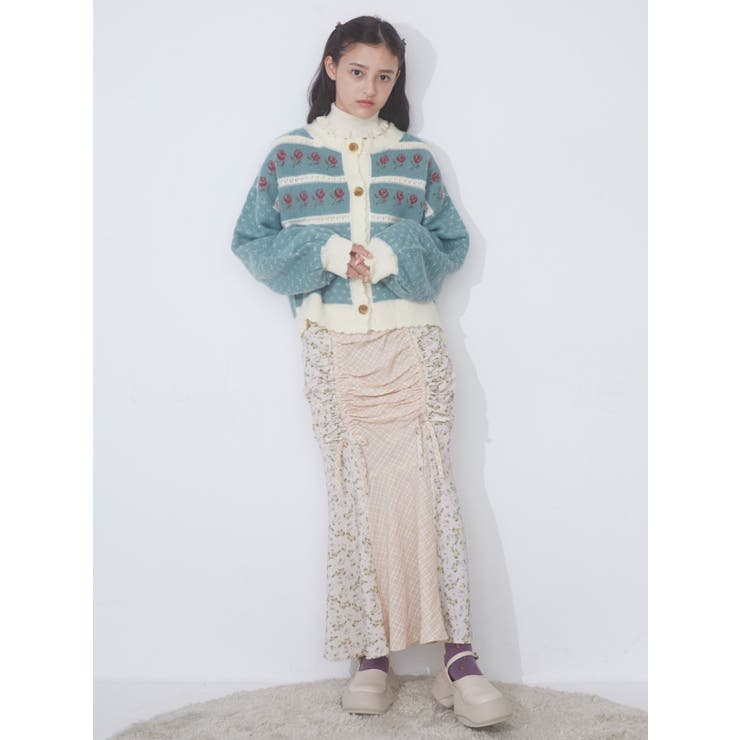 flower gardenニットカーディガン[品番：MKSW0053831]｜merry jenny