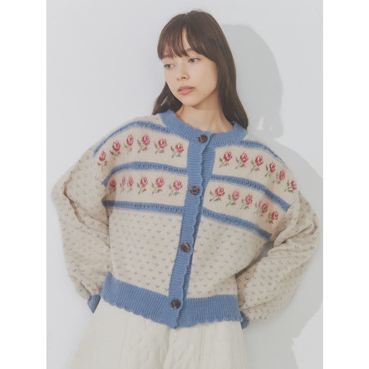 flower gardenニットカーディガン[品番：MKSW0053831]｜merry jenny