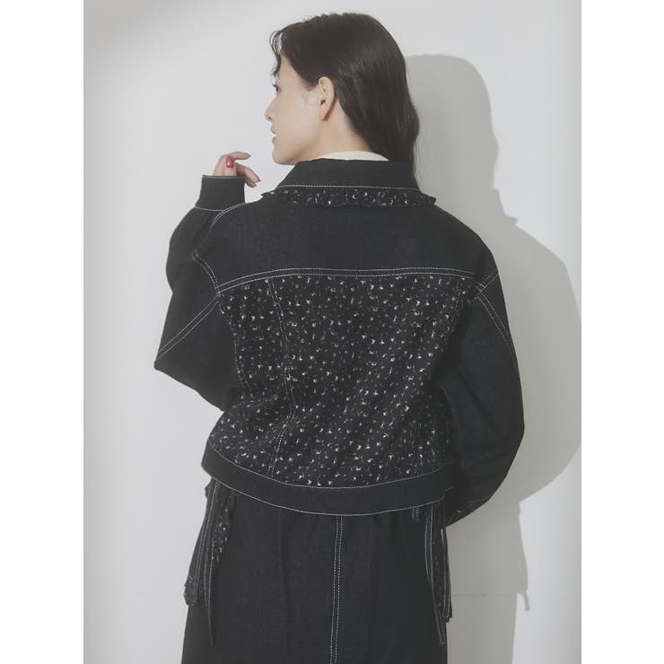 セットアップ着用可能】petit flowerコンビデニムジャケット