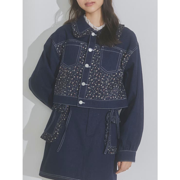 merry jenny petit flowerコンビデニムジャケット