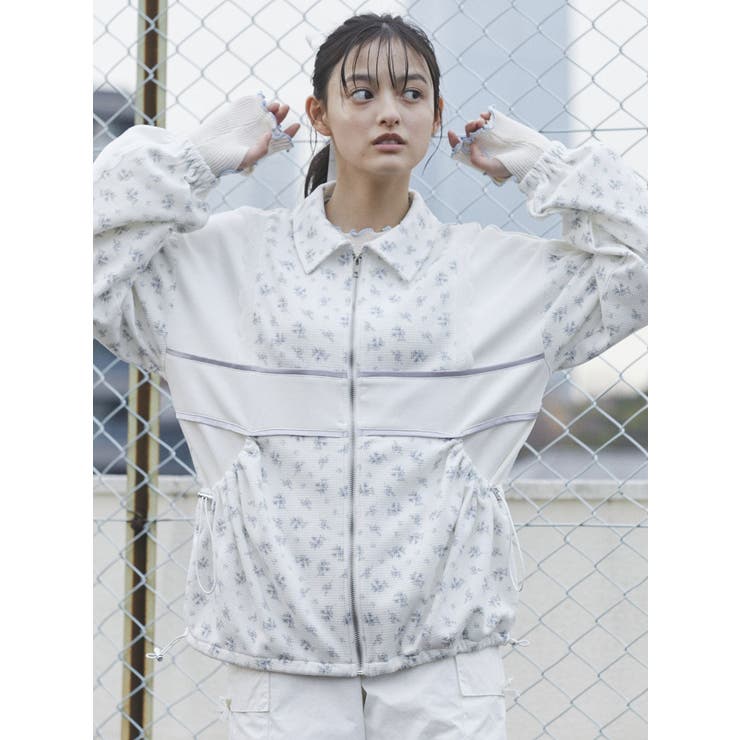 floralコンビトラックジャケット[品番：MKSW0055380]｜merry jenny