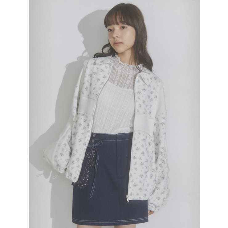 floralコンビトラックジャケット[品番：MKSW0055380]｜merry jenny