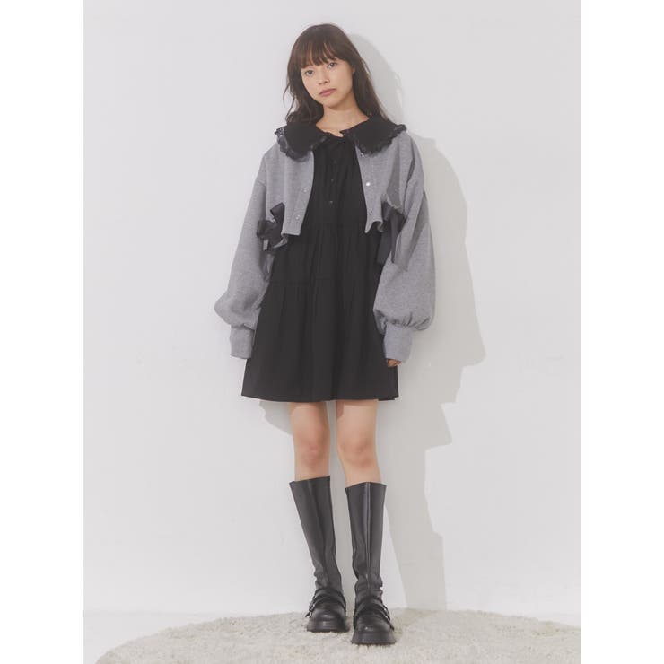 シェリエ、フリルミニワンピース shelle＊シェリエ＊フリルミニワンピース＊ブラック＊新品