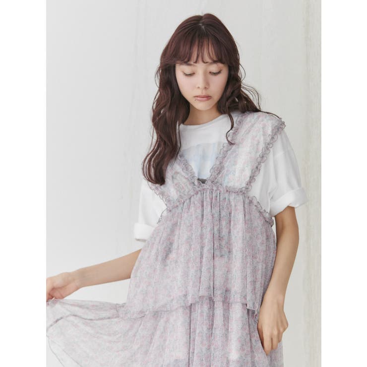 merryjenny ラッフルティアードシアーワンピース merry jenny（メリージェニー）の「ラッフルティアードシアー