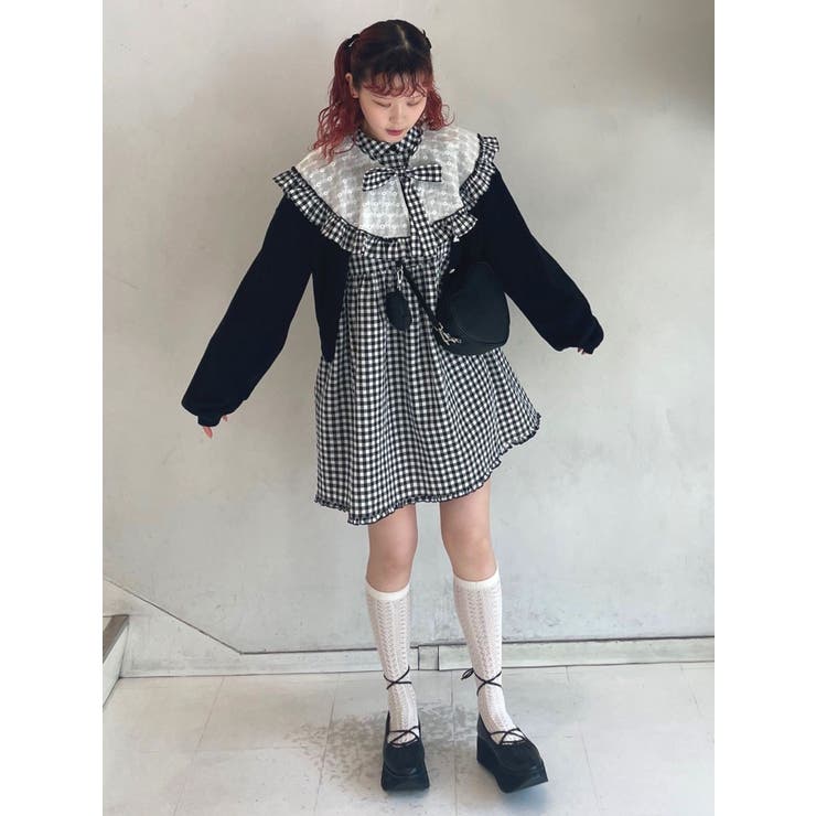 【美品】merry jenny ギンガム2wayミニワンピース merry jenny（メリージェニー）の「ギンガム2wayミニワンピース