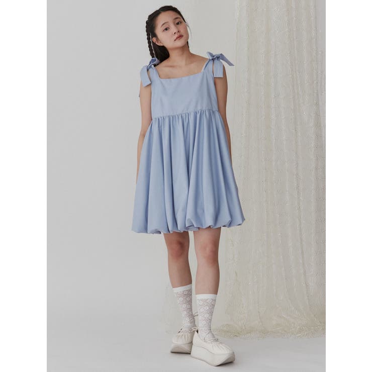 リボンバルーンミニワンピース[品番：MKSW0055391]｜merry jenny