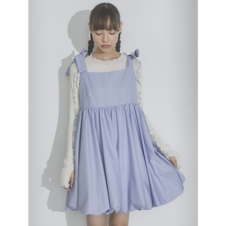 リボンバルーンミニワンピース[品番：MKSW0055391]｜merry jenny
