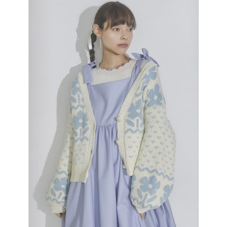 リボンバルーンミニワンピース[品番：MKSW0055391]｜merry jenny