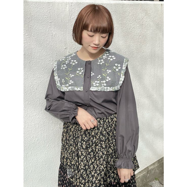 新品】miely ミエリー レーシー 丸い ブラウス