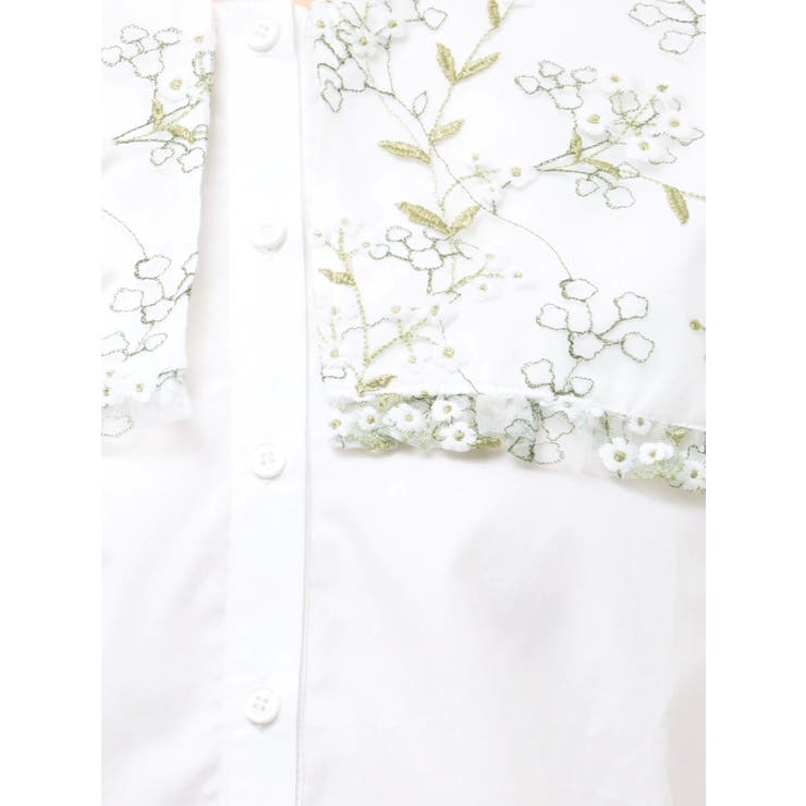 floralレースカラーブラウス[品番：MKSW0054405]｜merry jenny