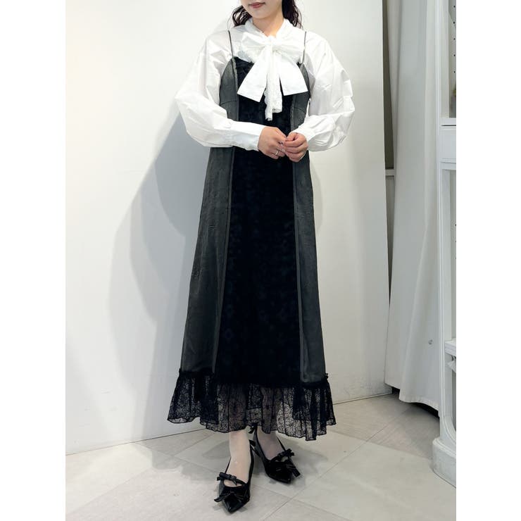 lace ダブルボウタイブラウス[品番：MKSW0055393]｜merry jenny