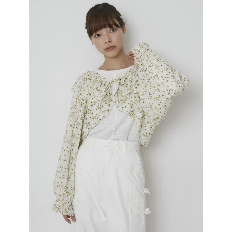 petit flowerフリルボレロ[品番：MKSW0055397]｜merry jenny