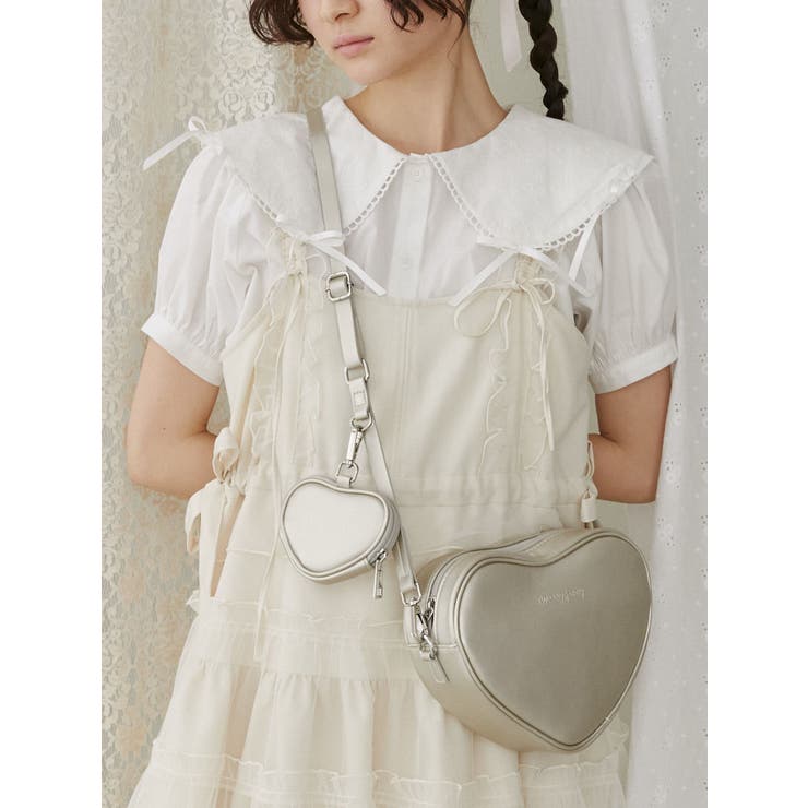 doubleハートショルダーバッグ[品番：MKSW0056130]｜merry jenny