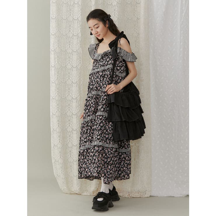 merry jenny 新品 ブラック frilly tote bag メリージェニー merry jenny frilly tote bag （ブラック