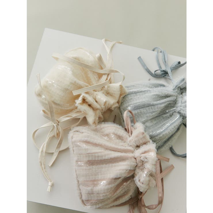 再入荷】ribbonスパンコールポシェット[品番：MKSW0055418