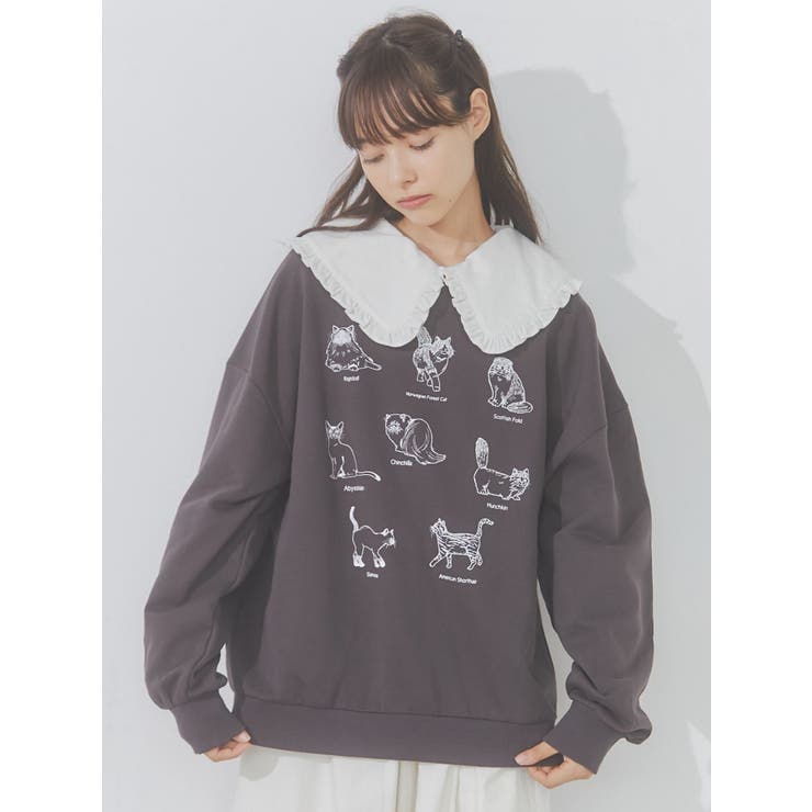 猫図鑑スウェット[品番：MKSW0055650]｜merry jenny（メリージェ