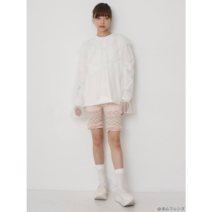 【新品未使用】merry jenny 求心フレンズ めりぃロンTee ホワイト 求心フレンズコラボ】めりぃロンTee[品番：MKSW0056459]｜merry