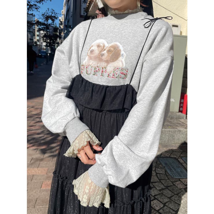 PUPPIESトレーナー[品番：MKSW0055424]｜merry jenny