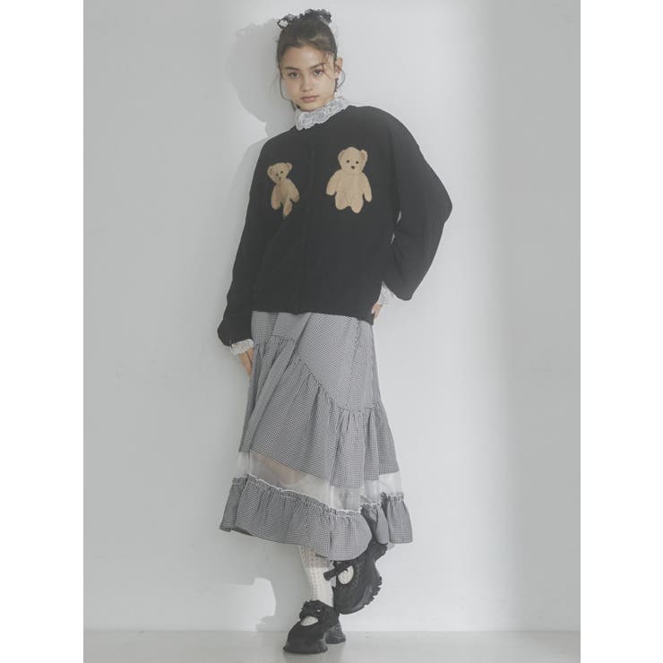 Bear×Bearニットカーディガン[品番：MKSW0055425]｜merry jenny