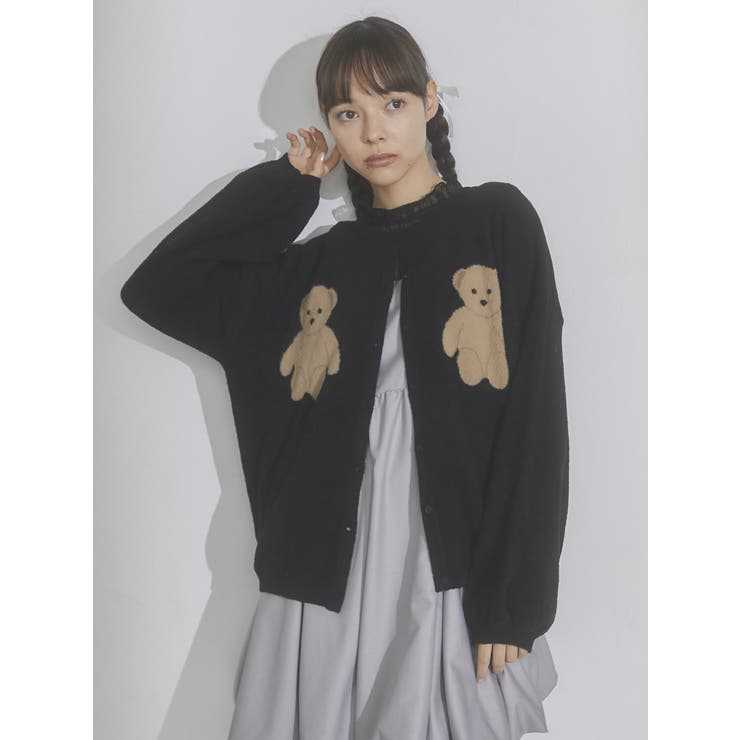 Bear×Bearニットカーディガン[品番：MKSW0055425]｜merry jenny