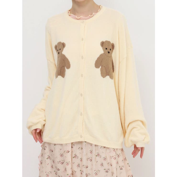 めちゃ可愛　ニットカーディガン　アニマル　くま　テディベア　ベア　ホリデーニット くまぬいぐるみ ニットセーター着用 ほっこりくま くま|くまぬいぐるみ