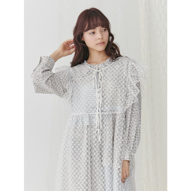 ribbonシアー2wayワンピース[品番：MKSW0055430]｜merry jenny