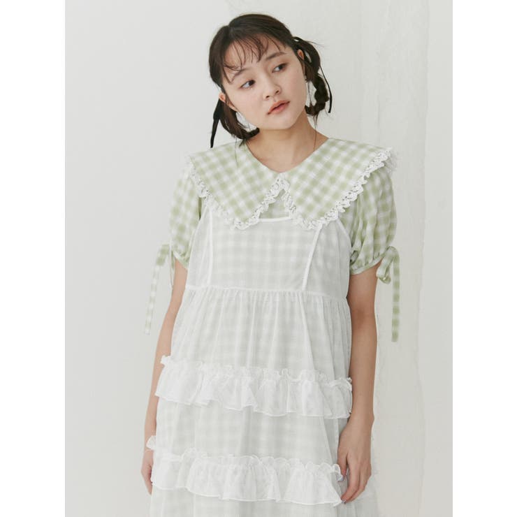 メッシュフリルキャミワンピース[品番：MKSW0057320]｜merry jenny