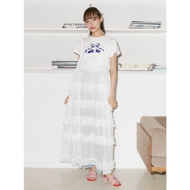 メッシュフリルキャミワンピース[品番：MKSW0057320]｜merry jenny