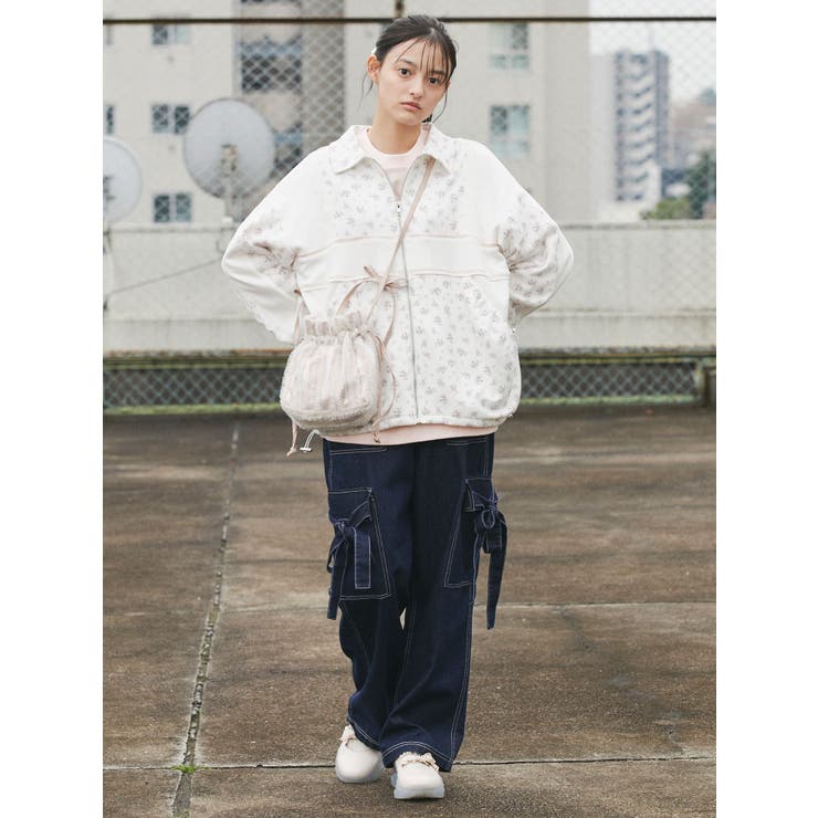 ribbonワークポケットデニムパンツ[品番：MKSW0056062]｜merry