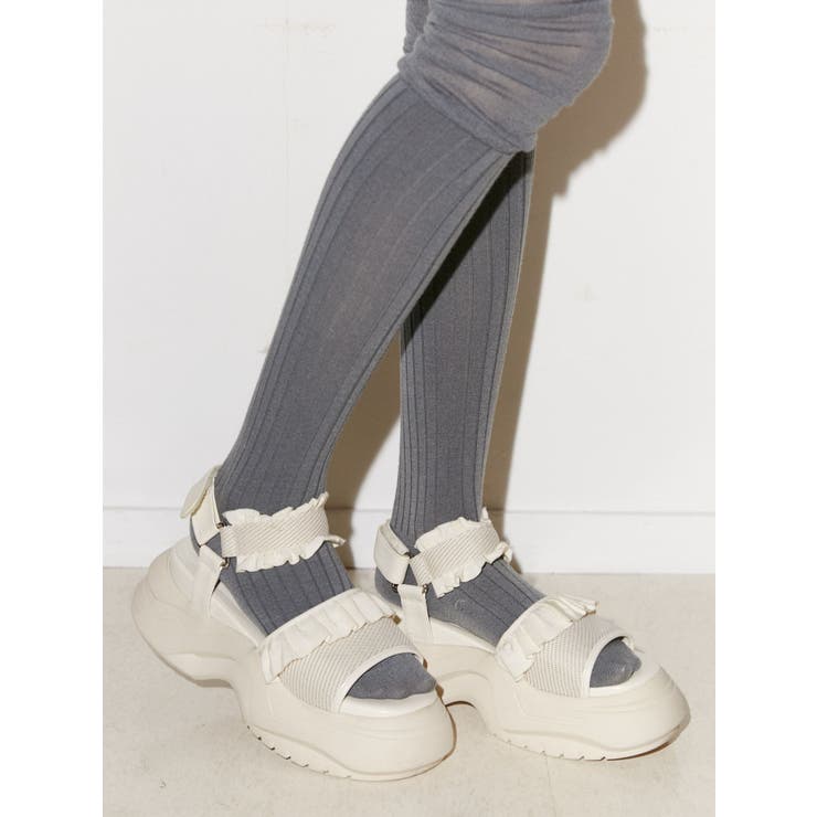 フリルメッシュスニーカーサンダル[品番：MKSW0057609]｜merry