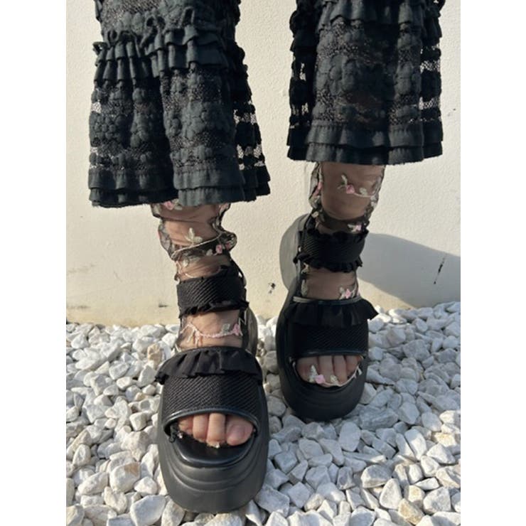 フリルメッシュスニーカーサンダル | merry jenny | 詳細画像4 