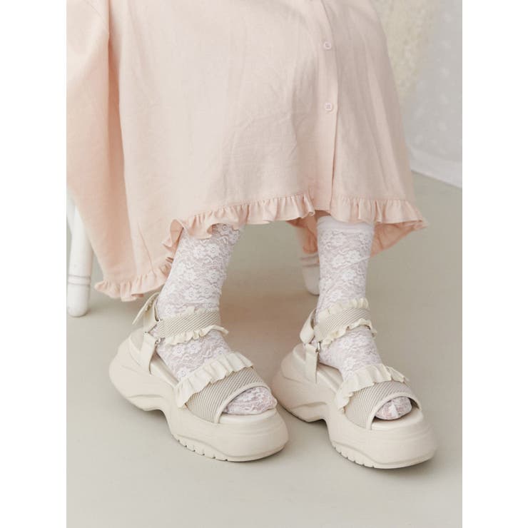 フリルメッシュスニーカーサンダル | merry jenny | 詳細画像9 